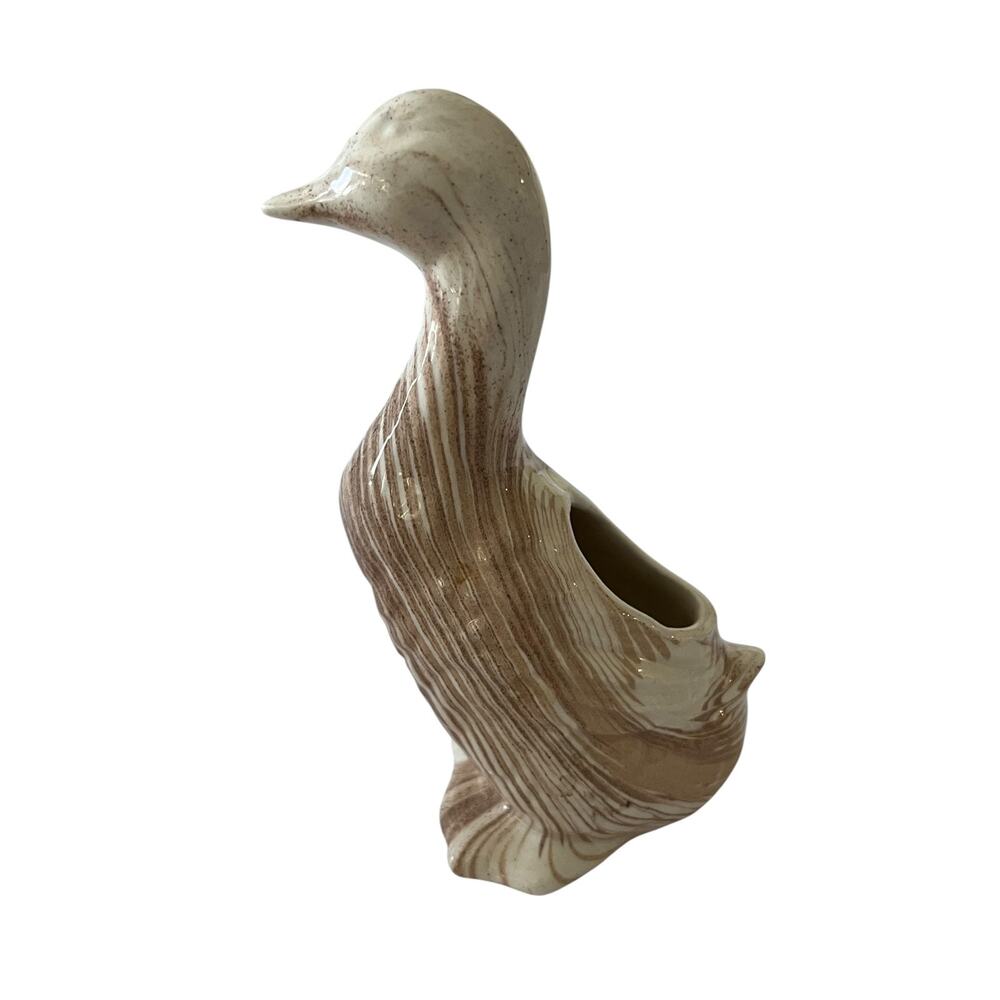 Vntge Ceramic Duck Flower Vase Mt St Helen Ash Thomas E Volcanic Ash Farmhouse